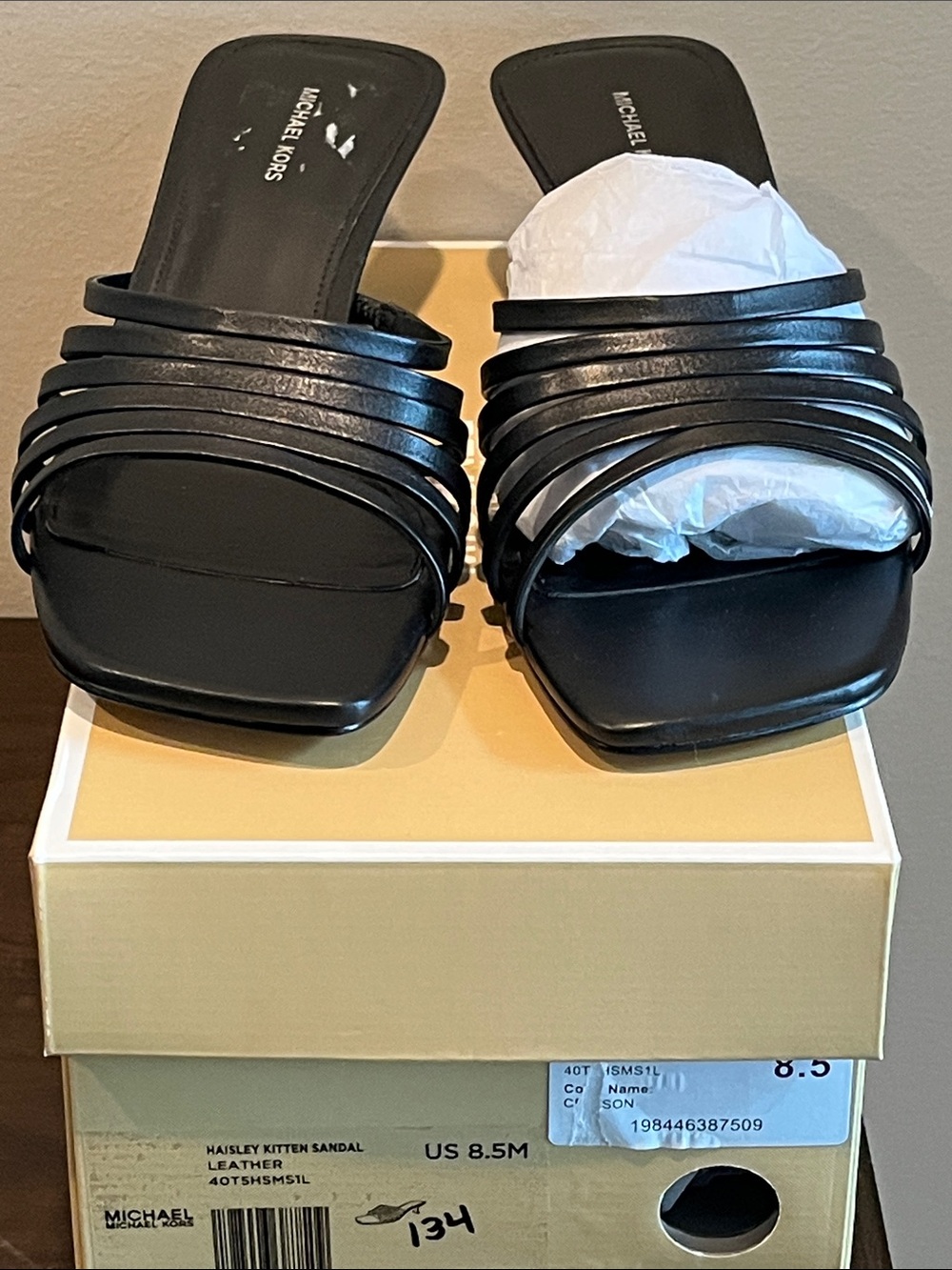 Michael Kors Black Haisley Kitten Sandal